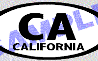 OVL454 California Oval Decal