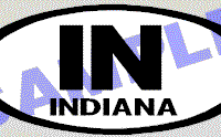  OVL463 Indiana Oval Decal