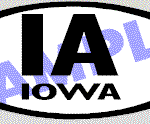 OVL464 Iowa Oval Decal