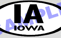  OVL464 Iowa Oval Decal
