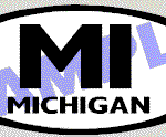 OVL471 Michigan Oval Decal