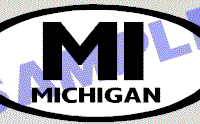 OVL471 Michigan Oval Decal