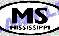  OVL473 Mississippi Oval Decal