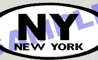  OVL481 New York Oval Decal