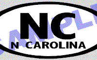  OVL482 North Carolina Oval Decal