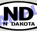 OVL483 North Dakota Oval Decal