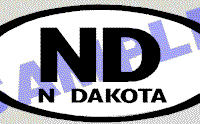  OVL483 North Dakota Oval Decal