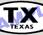 OVL492 Texas Oval Decal