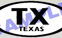  OVL492 Texas Oval Decal