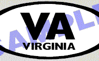  OVL495 Virginia Oval Decal