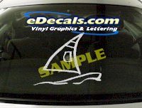  SPT104 Boat Sailing Water Sport Cartoon Decal