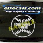 SPT114 Add Your Name Baseball Ball Sport Cartoon Decal