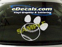  SPT118 Baseball Paw Sport Cartoon Decal