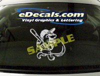  SPT122 Baseball Softball Mascot Sport Cartoon Decal