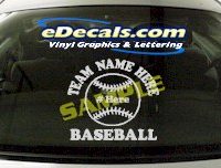  SPT123 Add Your Name Baseball Sport Cartoon Decal