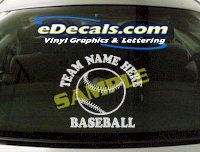 SPT124 Add Your Name Baseball Sport Cartoon Decal