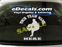  SPT127 Add Your Name Baseball Pitcher Sport Cartoon Decal