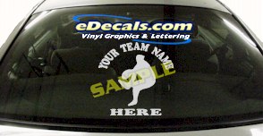 SPT127 Add Your Name Baseball Pitcher Sport Cartoon Decal