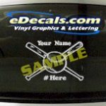 SPT128 Add Your Name Baseball Bat Sport Cartoon Decal