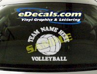  SPT129 Add Your Name Volleyball Sport Cartoon Decal