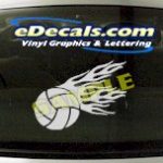 SPT132 Volleyball Flame Fire Sport Cartoon Decal