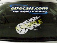  SPT132 Volleyball Flame Fire Sport Cartoon Decal