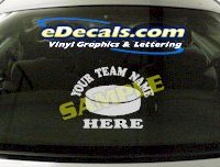  SPT134 Add Your Name Hockey Puck Sport Cartoon Decal