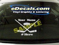  SPT137 Add Your Name Hockey Sticks Sport Cartoon Decal