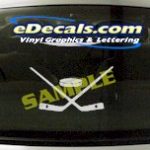 SPT141 Hockey Puck and Sticks Sport Cartoon Decal