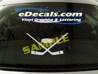  SPT141 Hockey Puck and Sticks Sport Cartoon Decal