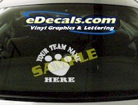  SPT145 Add Your Name Paws Sport Cartoon Decal
