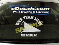 SPT158 Add Your Name Cheerleading Megaphone Sport Cartoon Decal