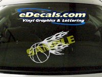  SPT172 Basketball Flame Fire Sport Cartoon Decal