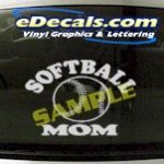 SPT180 Softball Mom Sports Cartoon Decal
