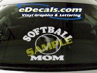  SPT180 Softball Mom Sports Cartoon Decal