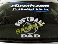  SPT181 Softball Dad Sports Cartoon Decal