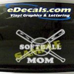 SPT182 Softball Mom Sports Cartoon Decal