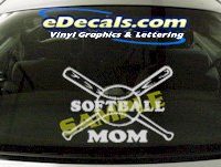  SPT182 Softball Mom Sports Cartoon Decal