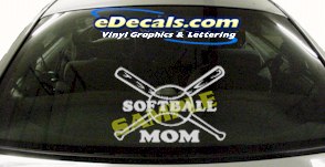 SPT182 Softball Mom Sports Cartoon Decal