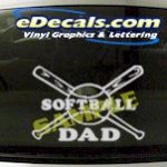 SPT183 Softball Dad Sports Cartoon Decal