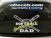  SPT183 Softball Dad Sports Cartoon Decal