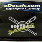 SPT184 Softball Bats Sports Cartoon Decal