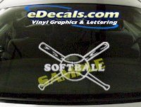  SPT184 Softball Bats Sports Cartoon Decal