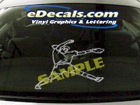  SPT185 Softball Pitcher Sports Cartoon Decal