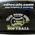 SPT186 Softball Team Name Here Ball Sports Cartoon Decal
