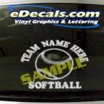 SPT187 Softball Team Name Here Ball Sports Cartoon Decal