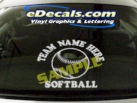  SPT187 Softball Team Name Here Ball Sports Cartoon Decal