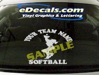  SPT189 Softball Team Name Here Fielder Sports Cartoon Decal