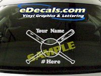  SPT190 Softball Your Name Here Ball Sports Cartoon Decal