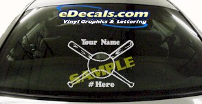 SPT190 Softball Your Name Here Ball Sports Cartoon Decal